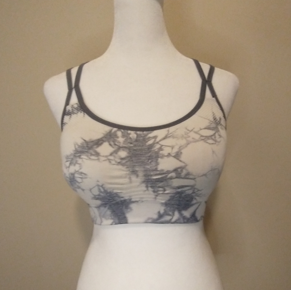 C9 by Champion Gray and Off- White Marbled Sports Bra
